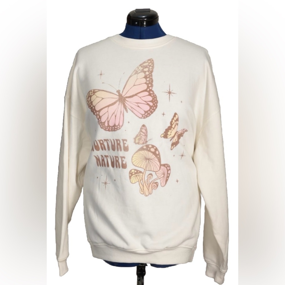 Grayson Threads, The Label Trendy Nurture Nature Sweatshirt  Sz XL Butterfly‎